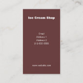 Eiscreme-Eiscremebecher Visitenkarte (Rückseite)