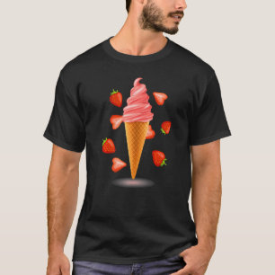 Eiscreme Erdbeere für Mädchen und Frauen T-Shirt