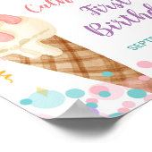 Eiscreme Erstgeburtstag Begrüßungszeichen Poster (Ecke)