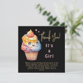 Eiscreme Es ist ein Mädchen Dankeschön-Karte Dankeskarte (Stehend Vorderseite)