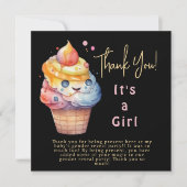 Eiscreme Es ist ein Mädchen Dankeschön-Karte Dankeskarte (Vorderseite)