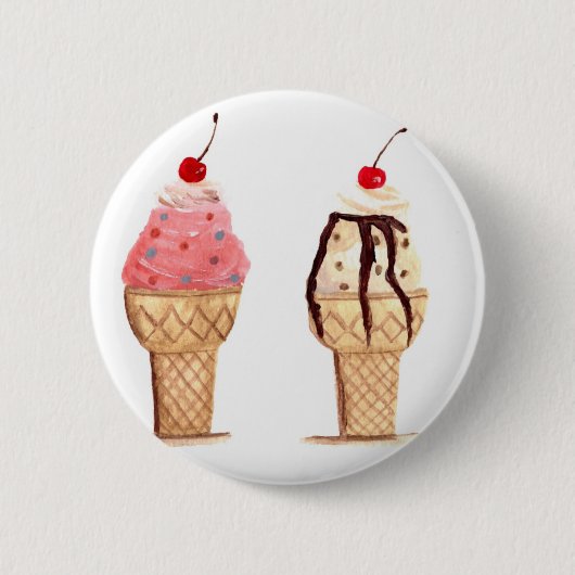Eiscreme Essen Button (Vorderseite)