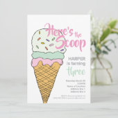 Eiscreme-Event-Feier Editable Ice Creme Soc Einladung (Stehend Vorderseite)