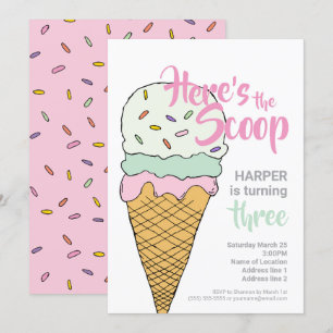 Eiscreme-Event-Feier Editable Ice Creme Soc Einladung
