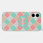 Eiscreme-Farben Kariert Personalisiert Case-Mate iPhone Hülle (Rückseite (Horizontal))