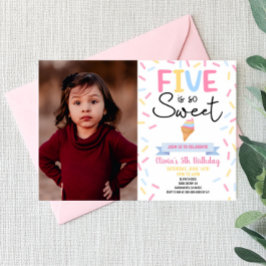 Eiscreme Five ist so süße 5. Geburtstagsparty Einladung
