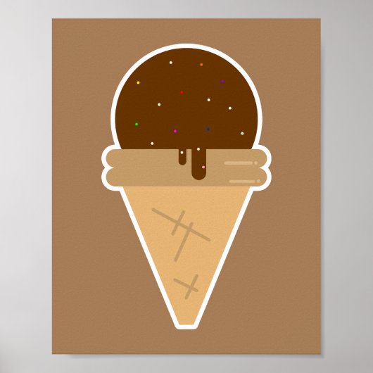 Eiscreme-Flachbilddarstellung Poster (Vorne)