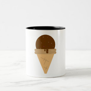 Eiscreme-Flachillustration Zweifarbige Tasse