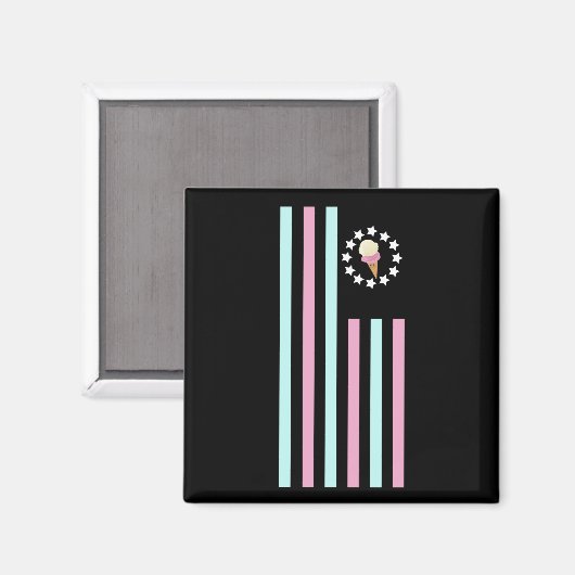 Eiscreme - Flagge Magnet (Vorderseite/Rückseite)