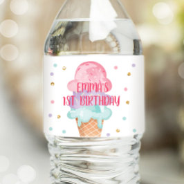 Eiscreme Flasche Wrapper Sommer Scoop Pink Lila Wasserflaschenetikett