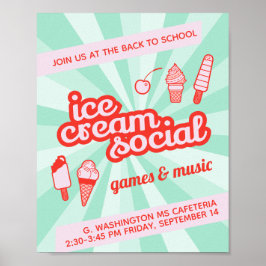 Eiscreme-Flyer für soziales Party Poster