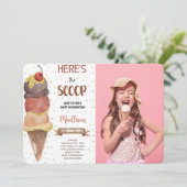 Eiscreme-Foto-Einladung zum Bearbeiten Einladung (Stehend Vorderseite)