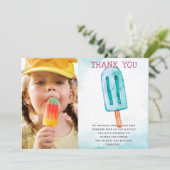 Eiscreme-Foto Geburtstag Dankeskarte (Stehend Vorderseite)