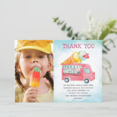 Eiscreme-Foto Geburtstag Dankeskarte (Stehend Vorderseite)