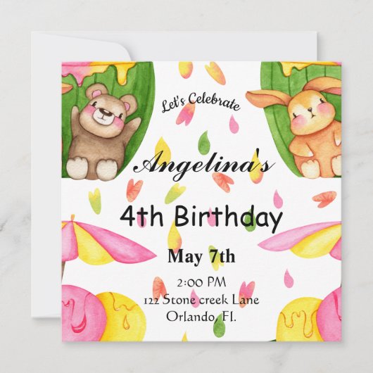 Eiscreme-Freunde zum Geburtstag Einladung (Vorderseite)