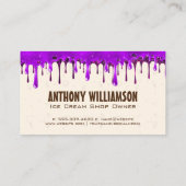 Eiscreme | Funkelnd Icing-Tropfen Visitenkarte (Rückseite)