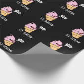 Eiscreme Funny Ice Cone Pun Dark BG Geschenkpapier (Ecke)