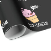 Eiscreme Funny Ice Cone Pun Dark BG Geschenkpapier (Rolleneckpunkt)