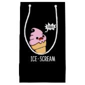 Eiscreme Funny Ice Cone Pun Dark BG Kleine Geschenktüte (Vorderseite)