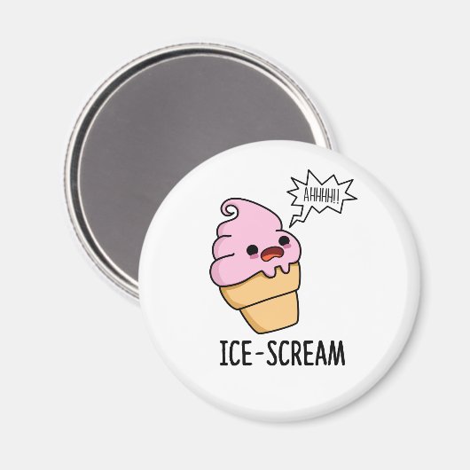Eiscreme Funny Ice Cone Pun Magnet (Vorderseite/Rückseite)