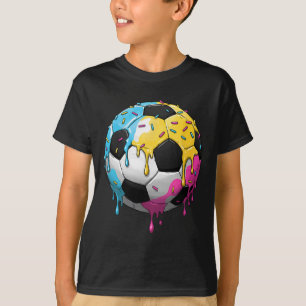 Eiscreme-Fußball-Tröpfchen mit farbenfrohen Streus T-Shirt