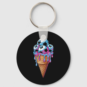 Eiscreme Fußball Wasserfarben Kunst Kleinkind Kind Schlüsselanhänger