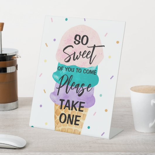 Eiscreme Gastgeschenk Sign - Sundae Sockelschild (In SItu)