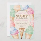 Eiscreme Geburtstag Vintage Eistüten Einladung (Vorderseite)