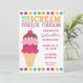 Eiscreme-Geburtstags-Einladung Einladung (Stehend Vorderseite)