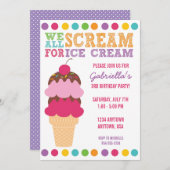 Eiscreme-Geburtstags-Einladung Einladung (Vorne/Hinten)