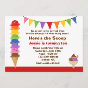 Eiscreme-Geburtstags-Party Einladung