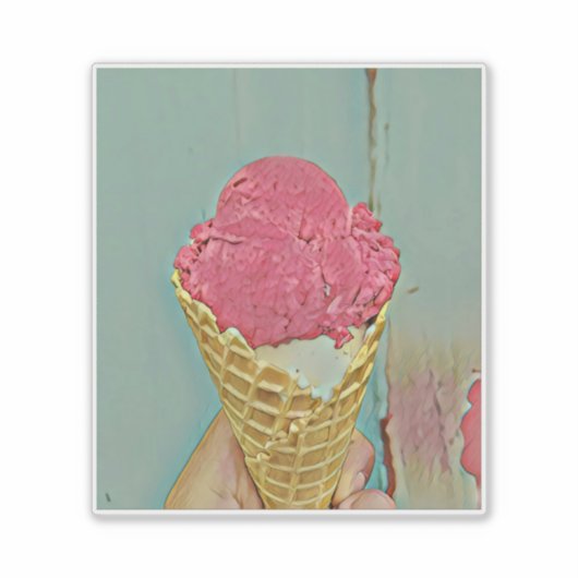 Eiscreme Geburtstagsgeschenk Aufkleber (Vorderseite)