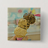 Eiscreme Geburtstagsgeschenk Button (Vorderseite)