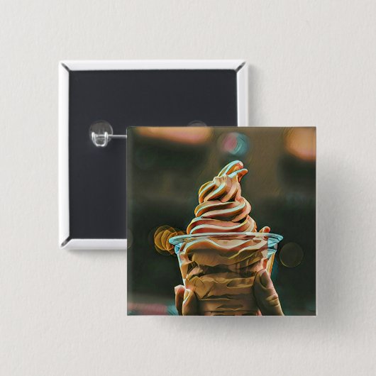 Eiscreme Geburtstagsgeschenk Button (Vorne & Hinten)