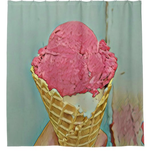 Eiscreme Geburtstagsgeschenk Duschvorhang (Vorderseite)