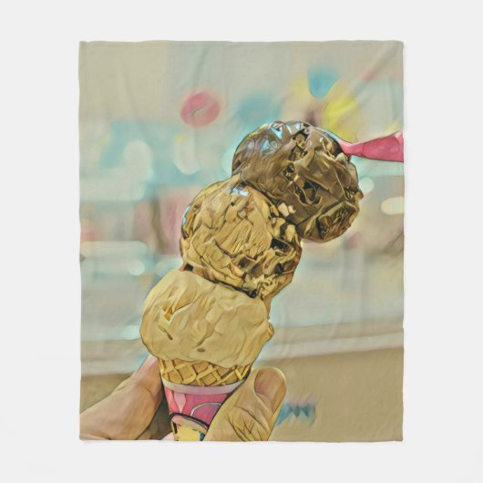 Eiscreme Geburtstagsgeschenk Fleecedecke (Vorderseite)
