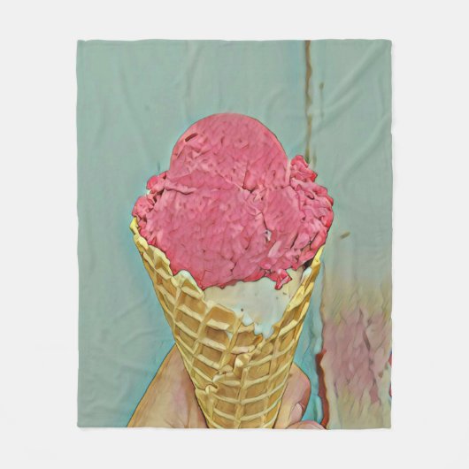 Eiscreme Geburtstagsgeschenk Fleecedecke (Vorderseite)