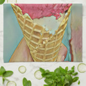 Eiscreme Geburtstagsgeschenk Geschirrtuch (Gefaltet)