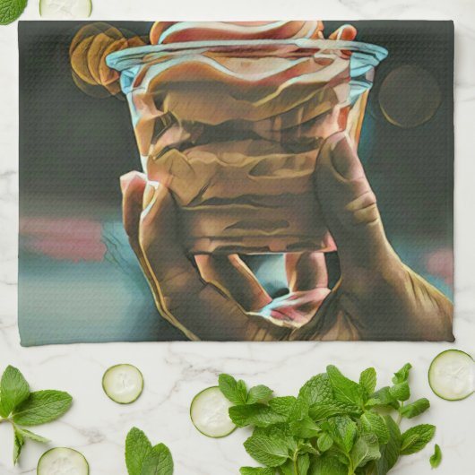 Eiscreme Geburtstagsgeschenk Geschirrtuch (Gefaltet)