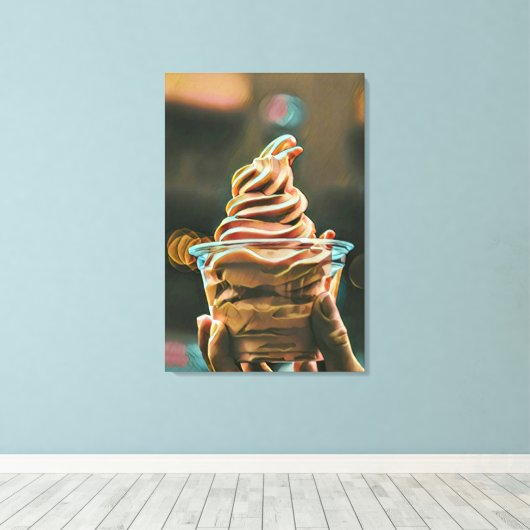 Eiscreme Geburtstagsgeschenk Leinwanddruck (Insitu (Holzboden))