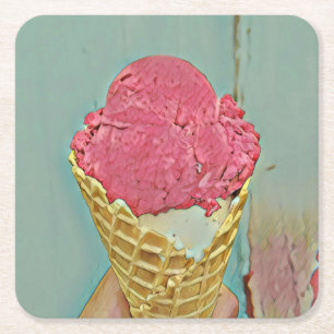 Eiscreme Geburtstagsgeschenk Rechteckiger Pappuntersetzer