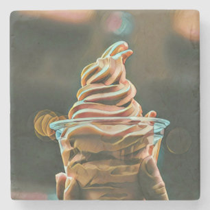 Eiscreme Geburtstagsgeschenk Steinuntersetzer