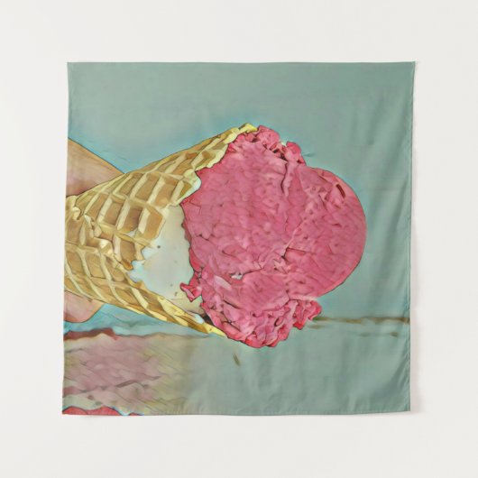 Eiscreme Geburtstagsgeschenk Wandteppich (Vorderseite (Horizontal))