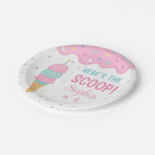 Eiscreme-Geburtstagspartikelplatte Pappteller (Schrägansicht)