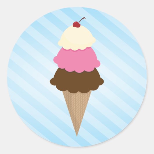 Eiscreme-Geburtstagsparty-Aufkleber Runder Aufkleber (Vorderseite)