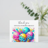 Eiscreme Geburtstagsparty Dankeschön Karte (Stehend Vorderseite)