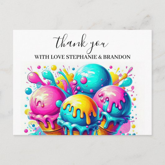 Eiscreme Geburtstagsparty Dankeschön Karte (Vorderseite)