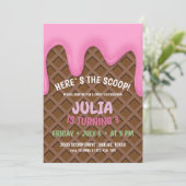 Eiscreme-Geburtstagsparty Einladung (Stehend Vorderseite)