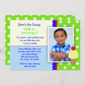 Eiscreme Geburtstagsparty Einladungen für Jungen (Vorne/Hinten)