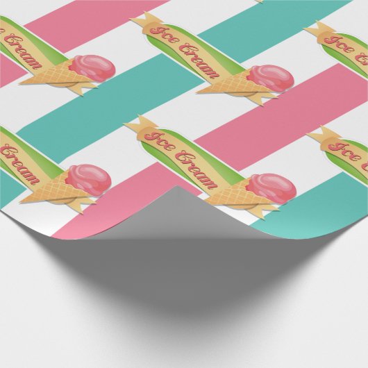 Eiscreme-Geburtstagsparty Geschenkpapier (Ecke)